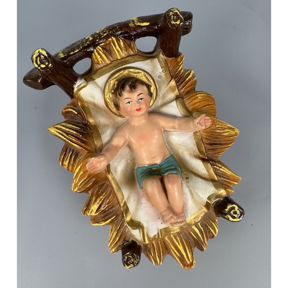 Japan Baby Jesus Manger Nativity Figure Large Vintage Christmas Creche